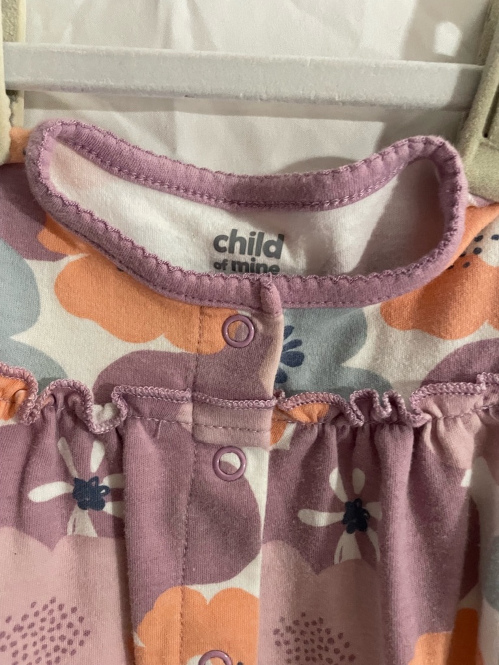Carter's Lavender, Orange & Light Blue Floral Footed One-Piece - Picture 2 of 4